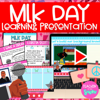 Preview of MLK Martin Luther King Jr Day Teaching Presentation & Activities 