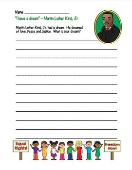 Preview of MLK Martin Luther King, Jr. I Have a Dream Common Core Writing (color version)