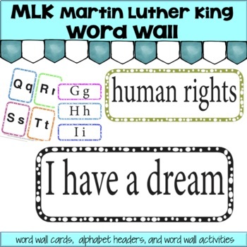 MLK Martin Luther King Word Wall Cards