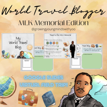 Preview of MLK Memorial Virtual Field Trip Travel Blogger Google Slides