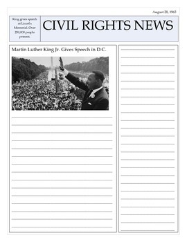 Preview of MLK Newspaper Article Template