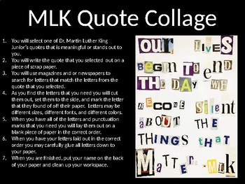 Preview of MLK Quote Collage