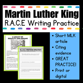 Preview of MLK RACE Writing Strategy Activity - Citing Evidence Practice