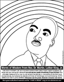 MLK “Rainbow And Popular Quotes” Coloring Page for Older Children