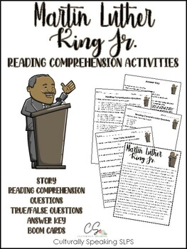 Preview of MLK Reading Comprehension Activities & BOOM CARDS
