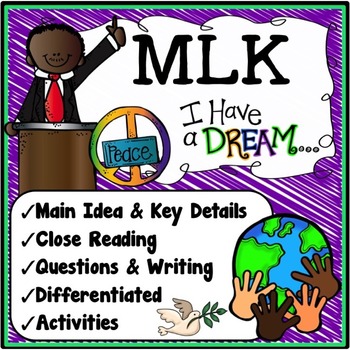 Preview of MLK Reading Comprehension Passages and Questions {MLK Activities 1st 2nd Grade}