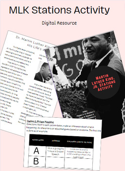 Preview of MLK Day Station Activity ELA Digital Resource