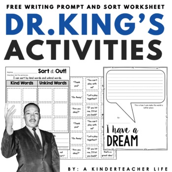 Preview of MLK Writing Prompt and Sort Worksheets