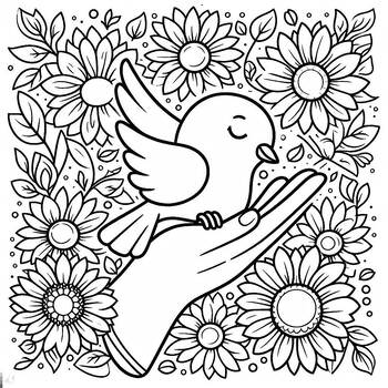 Preview of MLK coloring page: Hope, Love and Peace for our planet (Dove)