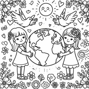 Preview of MLK coloring page: We are the World
