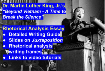 Preview of MLK's "Beyond Vietnam" Speech - Rhetorical Analysis Essay Lesson Writing Guide
