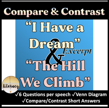 Preview of MLK's "I Have a Dream" excerpt & Gorman's "The Hill We Climb" Compare & Contrast