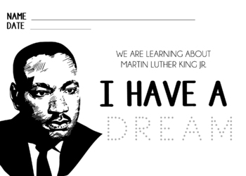 Preview of MLK tracing - I have a dream tracing worksheet activity- Martin Luther King Jr -