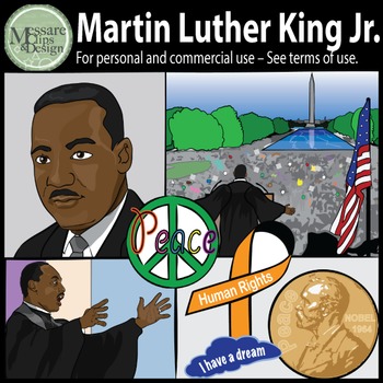Preview of MLK-Martin Luther King Jr. & Civil Rights Clip Art {Messare Clips and Design}