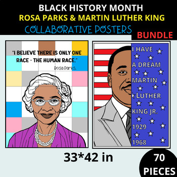 Preview of MLk & Rosa Parks Collaborative Poster Project Black History Month Activity