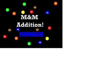 Preview of M&M Addition Flip Chart for Kindergarten and 1st Grade
