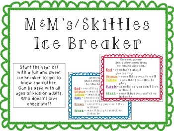 Preview of Social-Emotional:  M&M Ice breaker