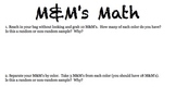 M&M Math sampling