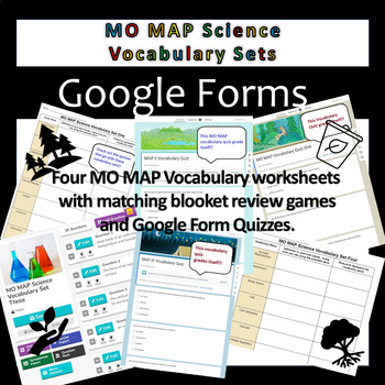 Preview of MO MAP Science Vocabulary Sets 1-4: Quizzes: Blooket Review Games: Forms