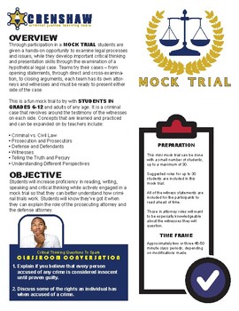 Preview of MOCK TRIAL Lesson and Handouts