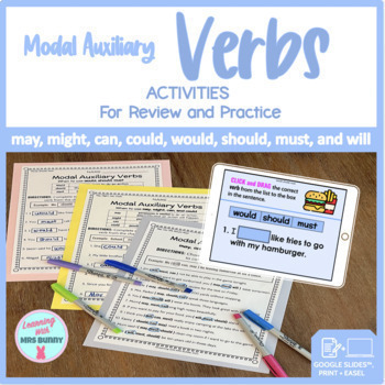 Preview of MODAL AUXILIARY VERBS Worksheets and Digital Activities