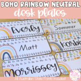 MODERN BOHO RAINBOW Editable Desk Plates