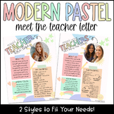 MODERN PASTEL Editable Meet the Teacher Letter | Pastel Ra