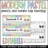 MODERN PASTEL Editable Nametags | Rainbow | Calm Classroom