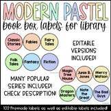 MODERN PASTEL Library Book Box Labels | Calm Classroom Decor
