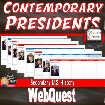 Preview of MODERN Presidents - WEBQUEST - Print & Digital - Contemporary America