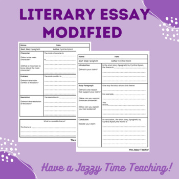 literary essay graphic organizer pdf