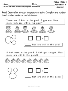 module 1 topic h first grade eureka math assessments tpt