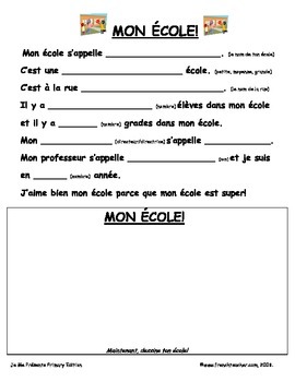 Mon Ecole Unit By French Teacher Dot Com Teachers Pay Teachers