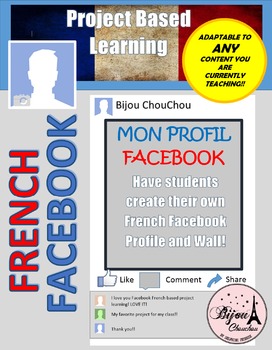 Preview of MON PROFIL FACEBOOK: French Facebook Project - Project Based Learning