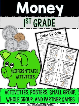 Preview of MONEY Activities, Centers, and Games - Teaching Money in First Grade - NO PREP