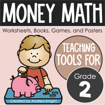 Preview of Money Math - Worksheets and Games for Identifying and Counting Coins - Grade 2