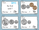 MONEY MATHS Loop Cards / I Have, Who Has? game (UK coins)