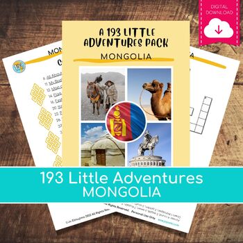 Preview of MONGOLIA a 193 Little Adventures Pack - Printable culture packs for curious kids