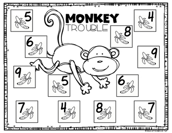 Decomposing Numbers: Monkey Trouble Math Game for Kindergarten & First