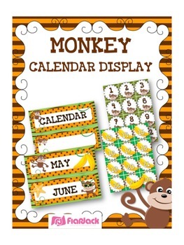 Preview of MONKEY Themed Calendar Display Set