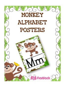 Preview of MONKEY Themed Manuscript Alphabet Posters