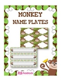 MONKEY Themed Name Tags Plates