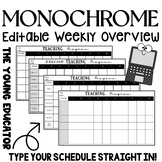 MONOCHROME EDITABLE TERM X 10 WEEKLY PLANNING OVERVIEW