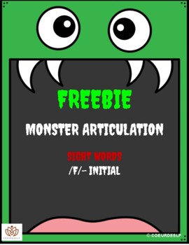 Preview of FREEBIE-MONSTER ARTICULATION-SIGHT WORDS Initial /f/
