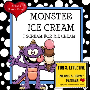 Preview of MONSTER ICE CREAM BOOK , POSTER, & LANGUAGE PACKET