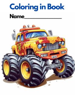 Preview of MONSTER JAM, COLORING in Book (20 pages), US spelling