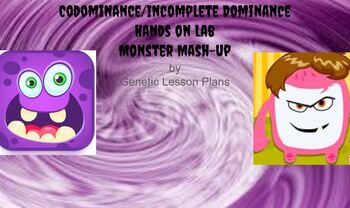 Preview of CODOMINANCE/INCOMPLETE DOMINANCE: Hands On Lab - MONSTER MASH - UP