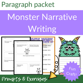 MONSTER NARRATIVE WRITING | MONSTER CRAFT | HALLOWEEN WRITING ACTIVITY