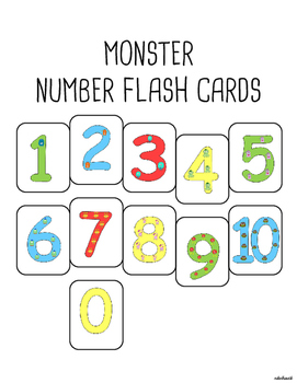 monster number flash cards 0 10 by nikolhauck tpt