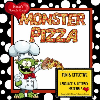 Preview of MONSTER PIZZA with bonus POSTER Early Reader Speech Therapy